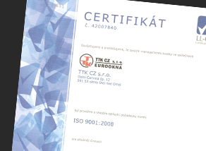 The holder of certificate ISO 9001